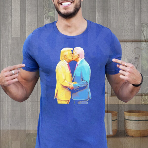 Kissing Presidents: Biden and Trump Pudding Person Shirt