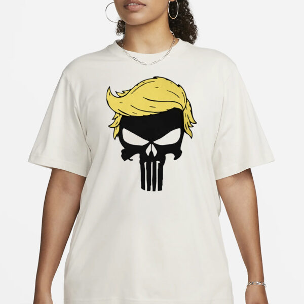 Punisher Trump: White Cotton T-Shirt for Patriots - Image 2