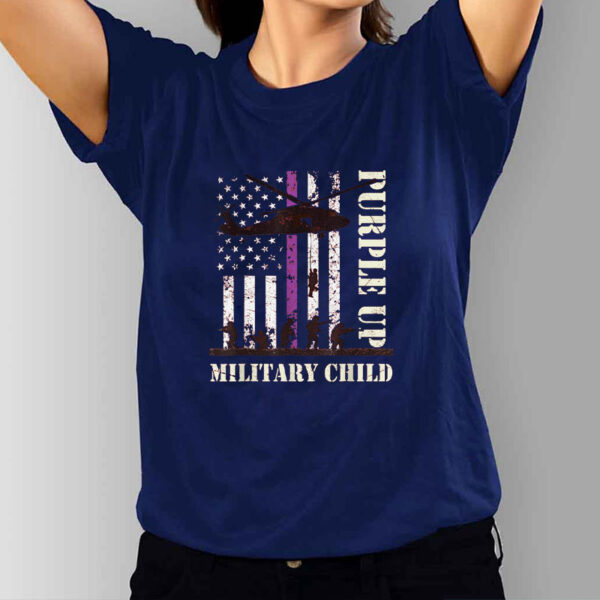 Purple Up for Military Kids: Show Your Support with Our US Flag T-Shirt