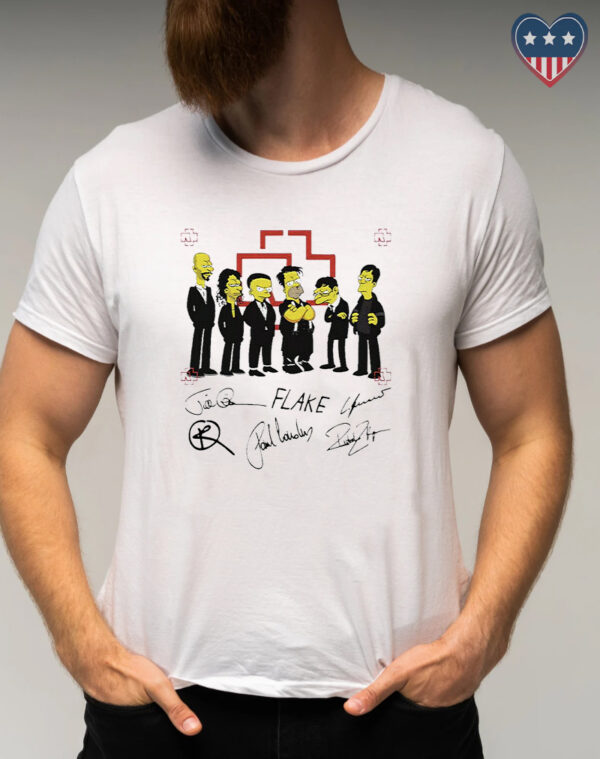 Rammstein Simpsons Flake Signatures: The Ultimate Mashup T-Shirt