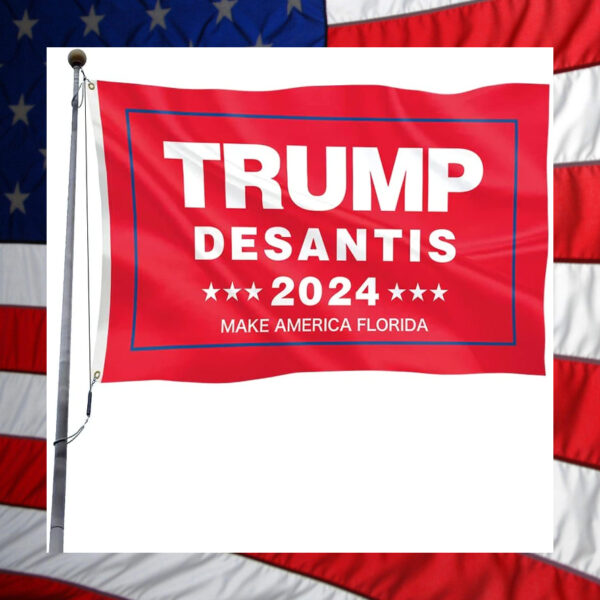 Show Your Support: Red Trump DeSantis 2024 Make America Florida Flag - Image 2