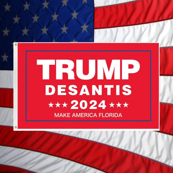 Show Your Support: Red Trump DeSantis 2024 Make America Florida Flag