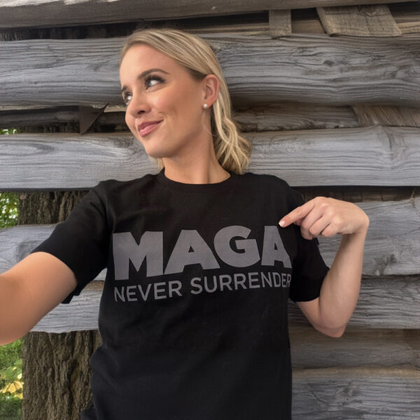 Ryann McEnany Dark MAGA Never Surrender Shirt