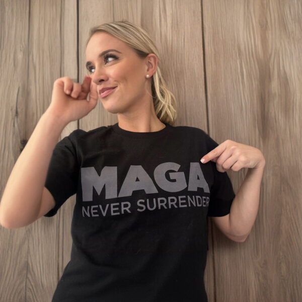 Ryann McEnany Dark MAGA Never Surrender Shirts