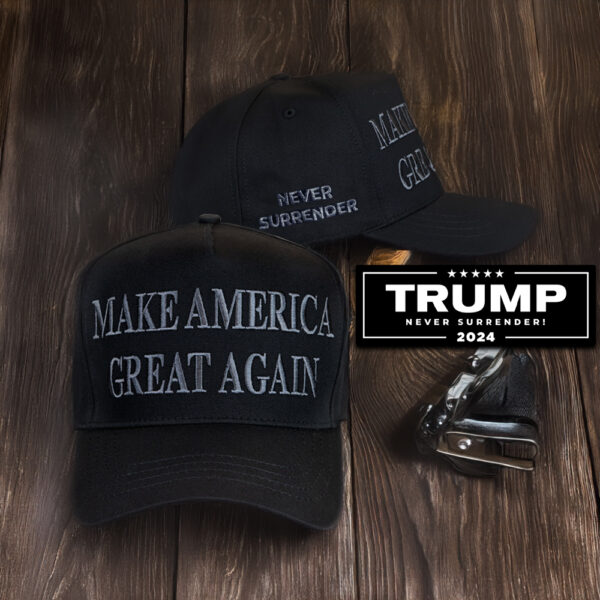 STAND WITH TRUMP Never Surrender Black MAGA Hat