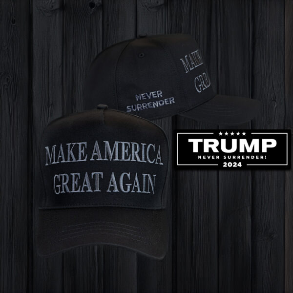 STAND WITH TRUMP Never Surrender Black MAGA Hat Cap