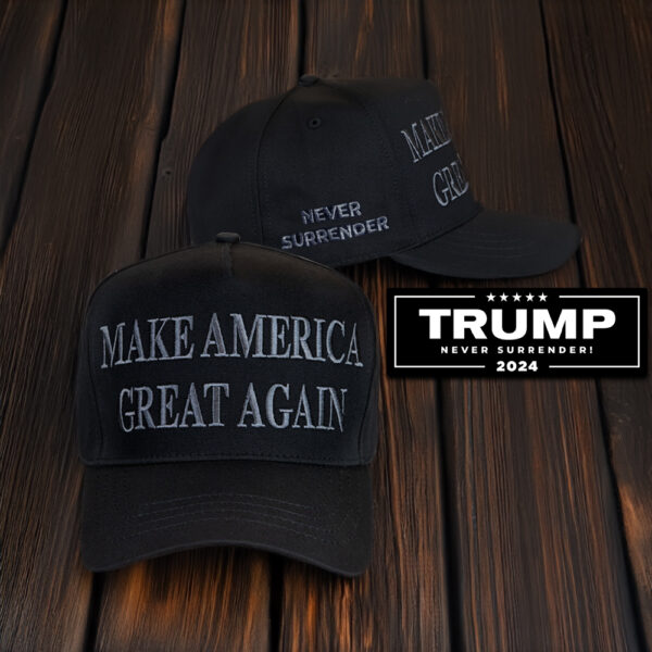 STAND WITH TRUMP Never Surrender Black MAGA Hats