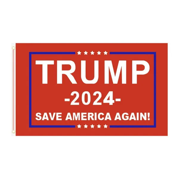 Show Your Patriotism: Save America Flag Trump 2024 Red
