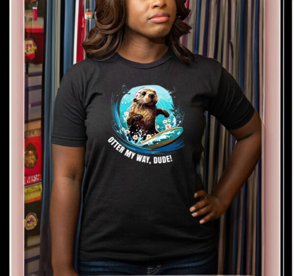 Surfing Otter 841: Unleash Your Inner Otter with Our California-Inspired T-Shirt - Image 2