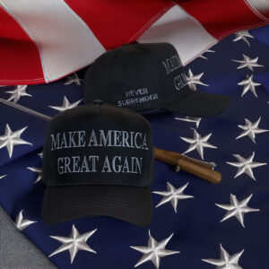 TRUMP NEVER SURRENDER BLACK MAGA 2024 Baseball Cap