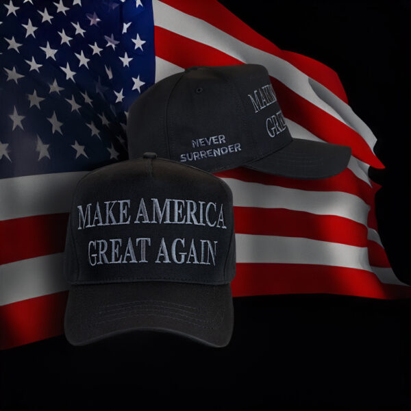 TRUMP NEVER SURRENDER: Black MAGA Hat for True Patriots - Image 2