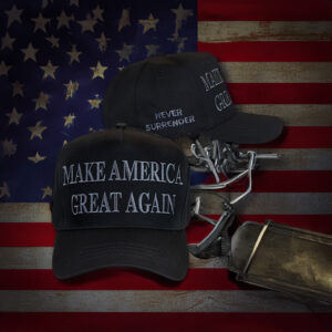 TRUMP NEVER SURRENDER BLACK MAGA HATS