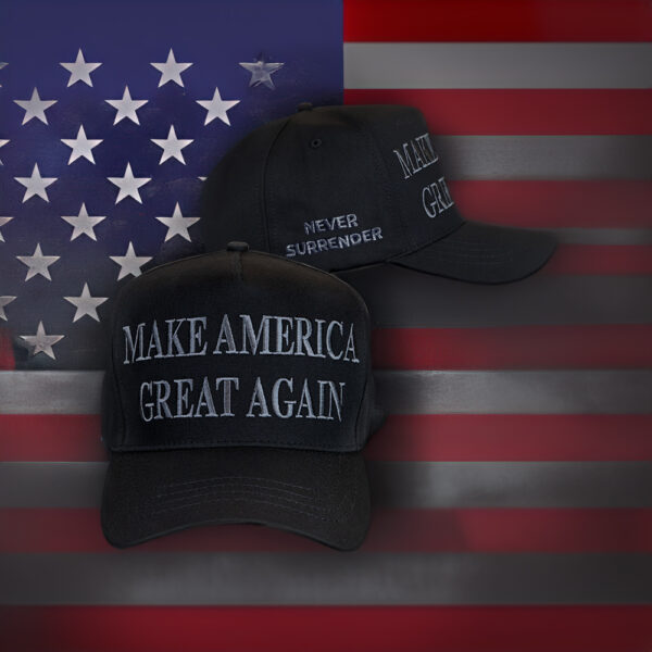 TRUMP NEVER SURRENDER BLACK MAGA Snapback Hat: Show Your Patriotism and Support