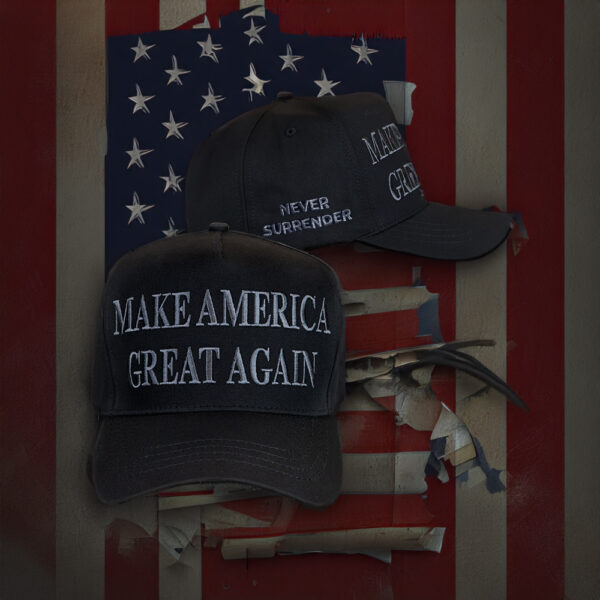 TRUMP NEVER SURRENDER BLACK MAGA hat cap to stand against this injustice!