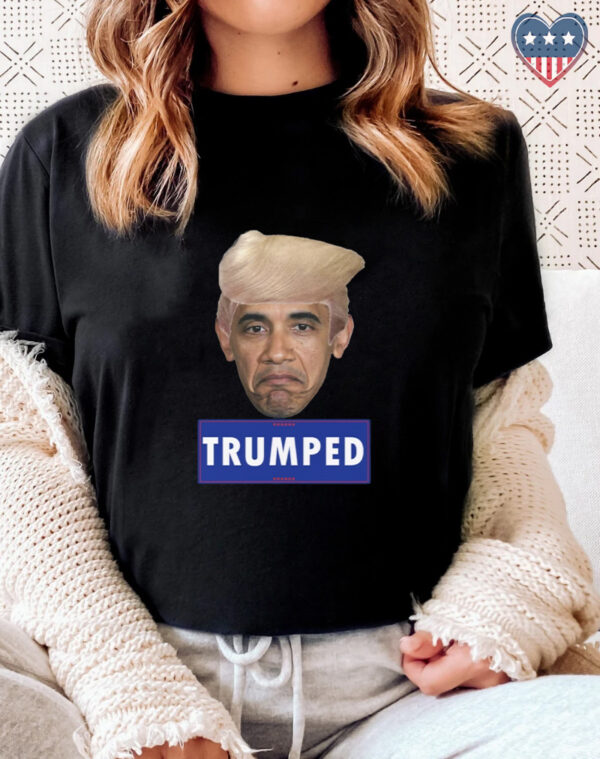 TRUMPED: Barack Obama vs. Donald Trump MAGA Political Statement Shirt - Image 2