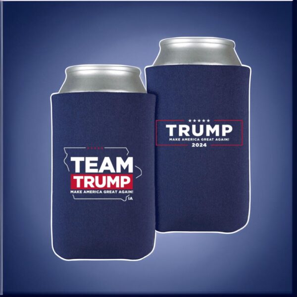 Team Trump Iowa Navy Beverage Cooler: Keep Your Drinks Cold and Show Your Support - Image 3