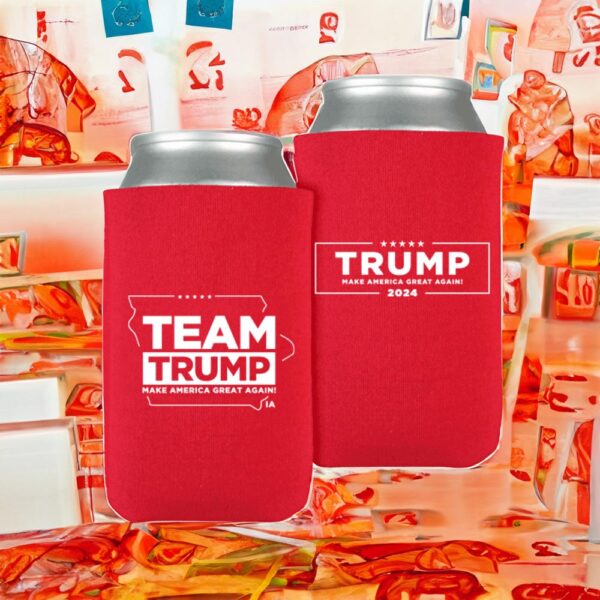 Team Trump 2024 Iowa Red Beverage Cooler: Show Your Support and Keep Your Drinks Cold - Image 4