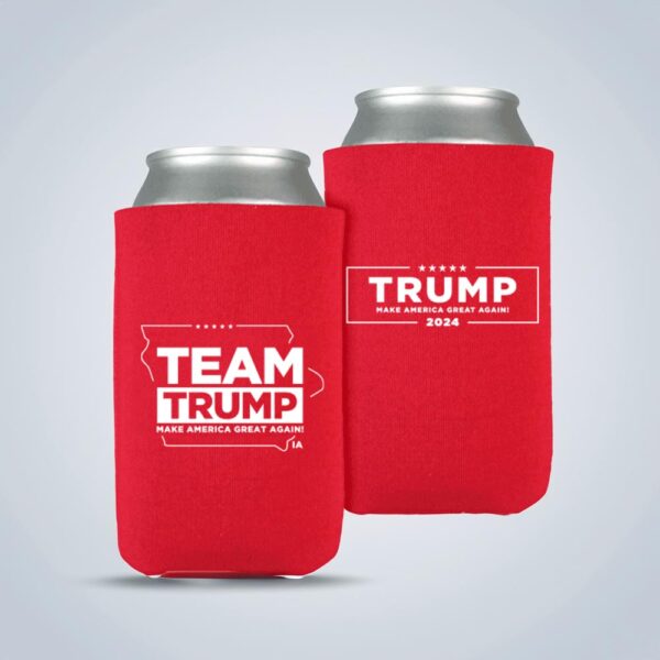 Team Trump 2024 Iowa Red Beverage Cooler: Show Your Support and Keep Your Drinks Cold