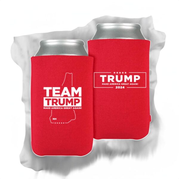 Team Trump 2024 New Hampshire Red Beverage Cooler: Show Your Support and Keep Your Drinks Cold