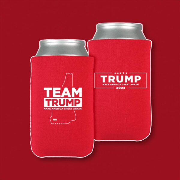 Team Trump 2024 New Hampshire Red Beverage Cooler: Show Your Support and Keep Your Drinks Cold - Image 2