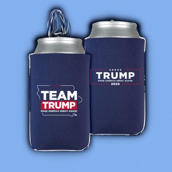 Team Trump Iowa Navy Beverage Cooler: Keep Your Drinks Cold and Show Your Support - Image 2