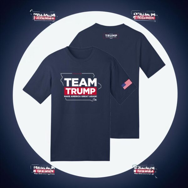 Team Trump Iowa Navy Cotton T-Shirt: Show Your Support in Style - Image 2