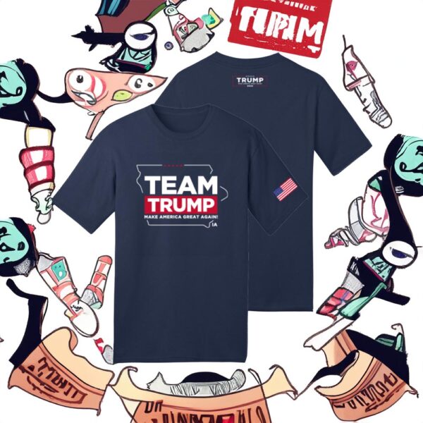 Team Trump Iowa Navy Cotton T-Shirt: Show Your Support in Style - Image 3