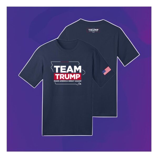 Team Trump Iowa Navy Cotton T-Shirt: Show Your Support in Style - Image 4