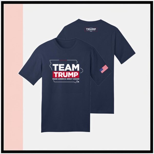 Team Trump Iowa Navy Cotton T-Shirt: Show Your Support in Style