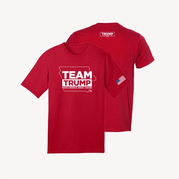 Show Your Support: Team Trump Iowa Red Cotton T-Shirt - Image 2