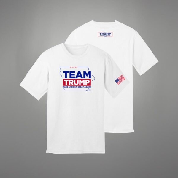 Show Your Support: Team Trump Iowa White Cotton Shirt - Image 3