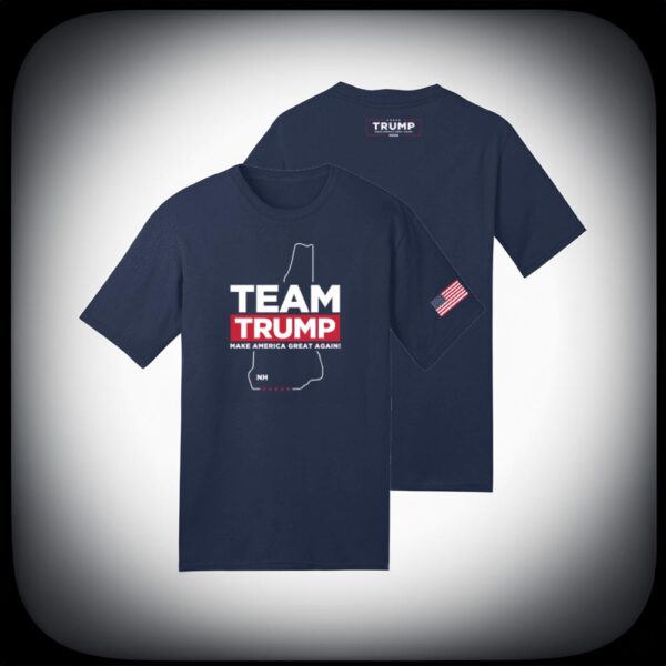 Show Your Support: Team Trump New Hampshire Navy Cotton Shirt - Image 3