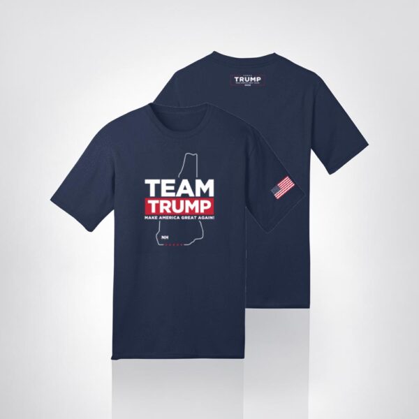 Show Your Support: Team Trump New Hampshire Navy Cotton Shirt