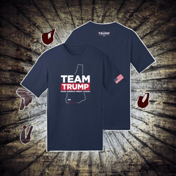 Show Your Support: Team Trump New Hampshire Navy Cotton Shirt - Image 4