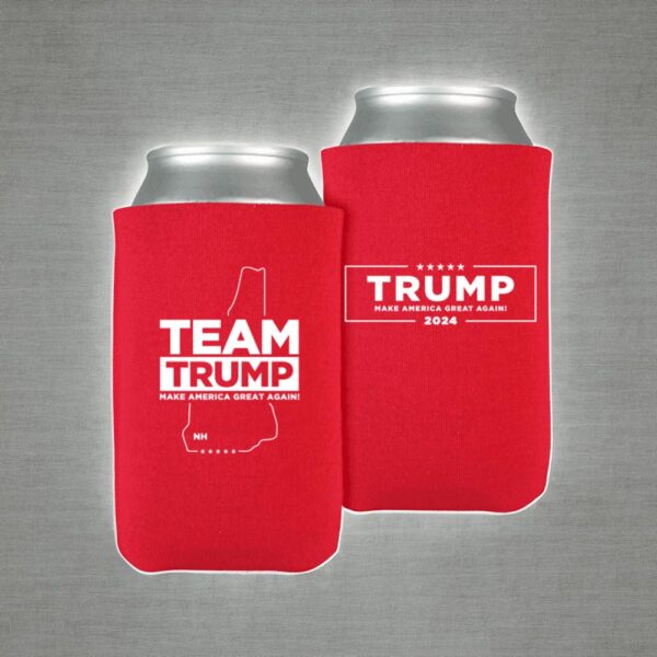 Team Trump 2024 New Hampshire Red Beverage Cooler: Show Your Support and Keep Your Drinks Cold - Image 3