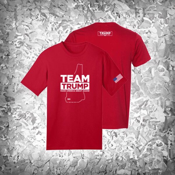 Show Your Support: Team Trump New Hampshire Red Cotton Shirt - Image 3