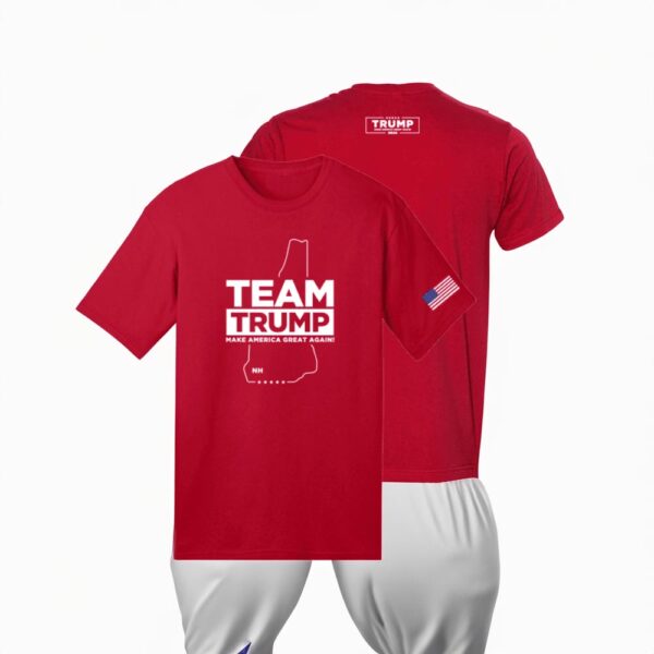 Show Your Support: Team Trump New Hampshire Red Cotton Shirt - Image 2