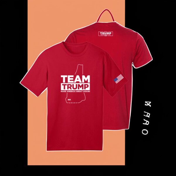 Show Your Support: Team Trump New Hampshire Red Cotton Shirt