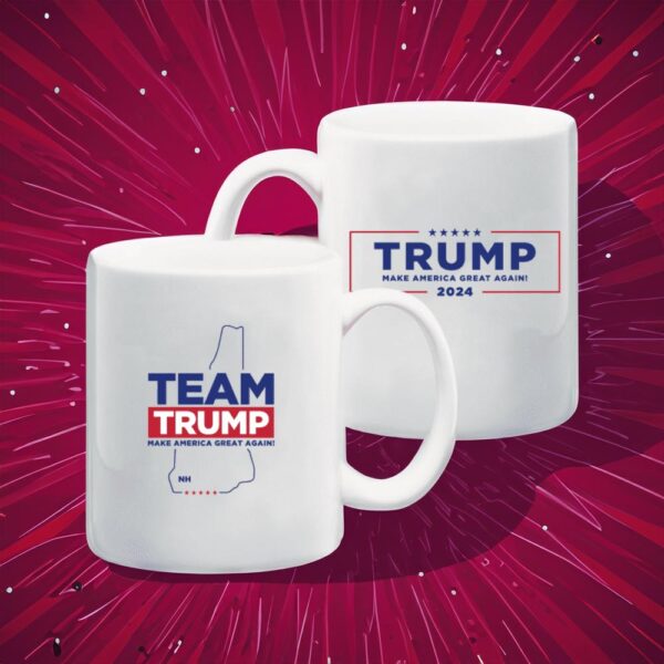 Team Trump New Hampshire: Show Your Granite State Pride with Our White Coffee Mug - Image 2