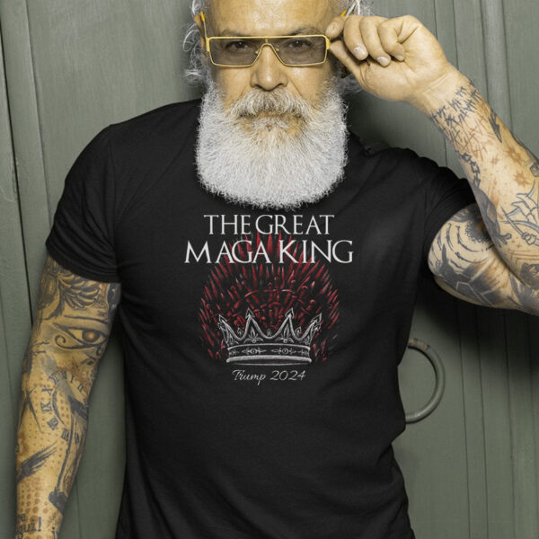 MAGA King Crown Parody T-Shirt: Anti-Biden, Pro-Trump 2024