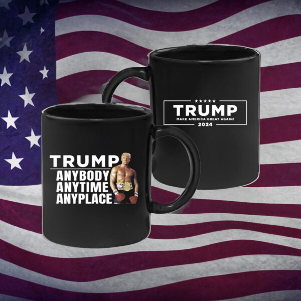 Trump Anybody Anytime Anyplace Black Mug: Show Your Support with Style - Image 2