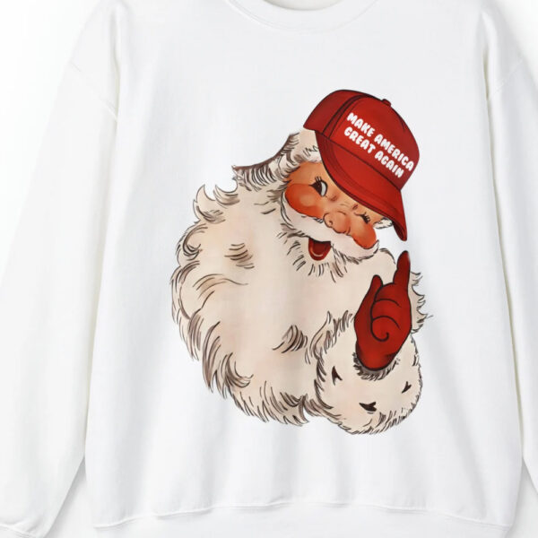 Trump 2024 Christmas: Make America Great Again Santa Hat Shirt - Image 3