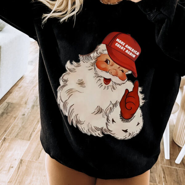 Trump 2024 Christmas: Make America Great Again Santa Hat Shirt