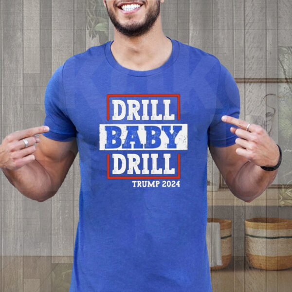 Drill Baby Drill for Trump 2024: Kids' Patriotic Shirt - Image 2