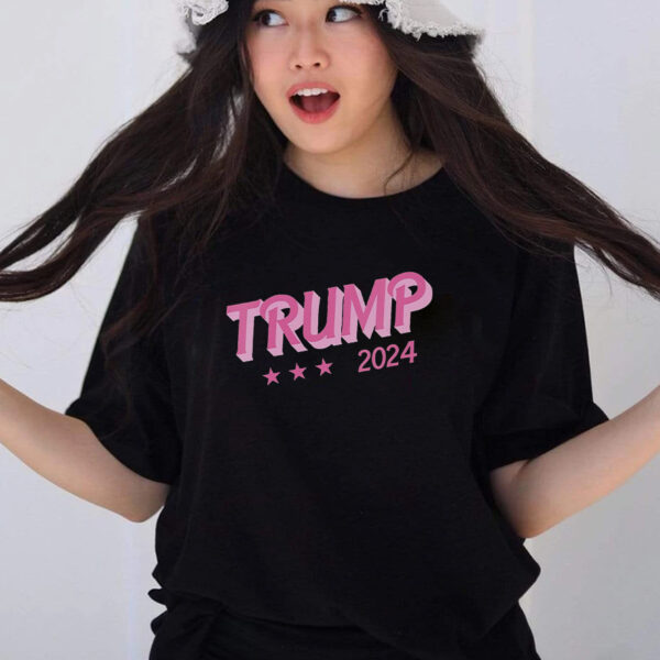 Trump 2024: Show Your Support with Our Hilarious Pink Bubble Letters T-Shirt