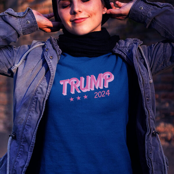 Trump 2024: Show Your Support with Our Hilarious Pink Bubble Letters T-Shirt - Image 2