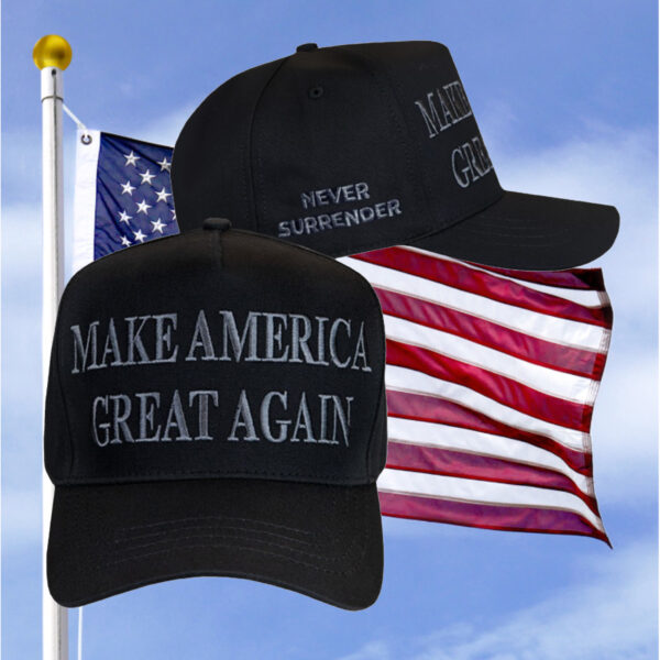 Trump 2024 Never Surrender Black MAGA Baseball Cap: Show Your Support in Style