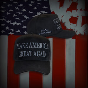 Trump 2024 Never Surrender Black MAGA Baseball Cap Hat