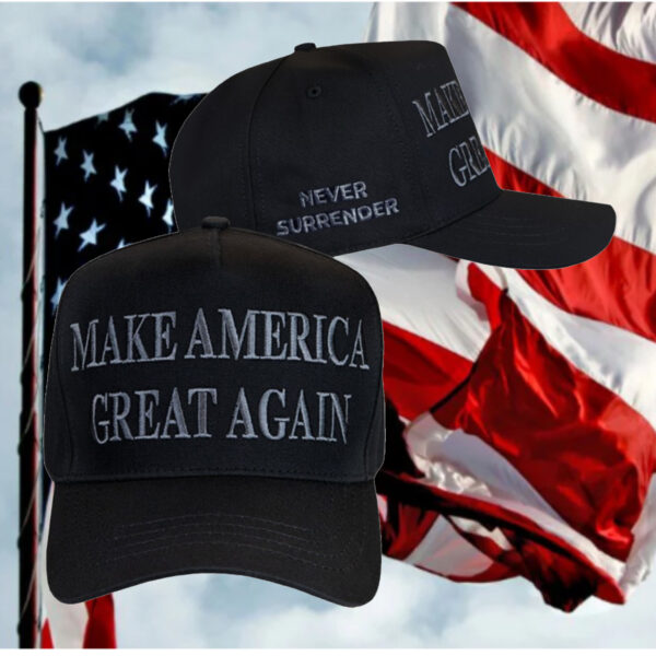 Trump 2024 Never Surrender Black MAGA Baseball Cap: Show Your Support in Style - Image 2