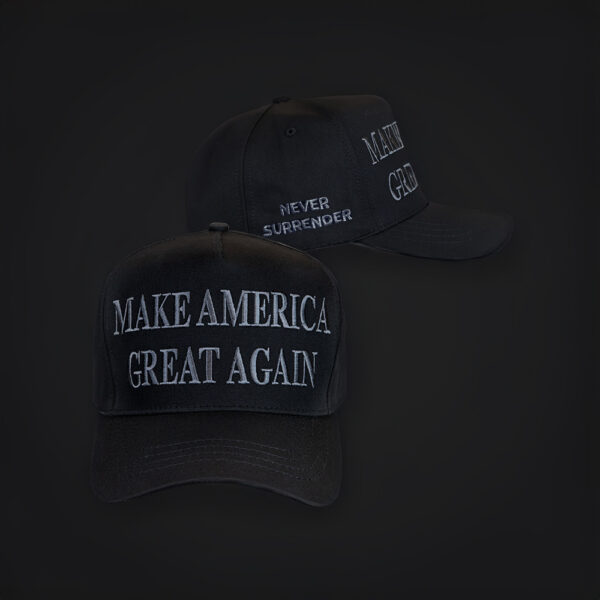 Trump 2024 Never Surrender Black MAGA Baseball Caps